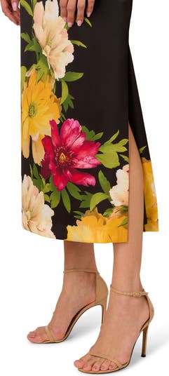 Printed Satin Cocktail Dress