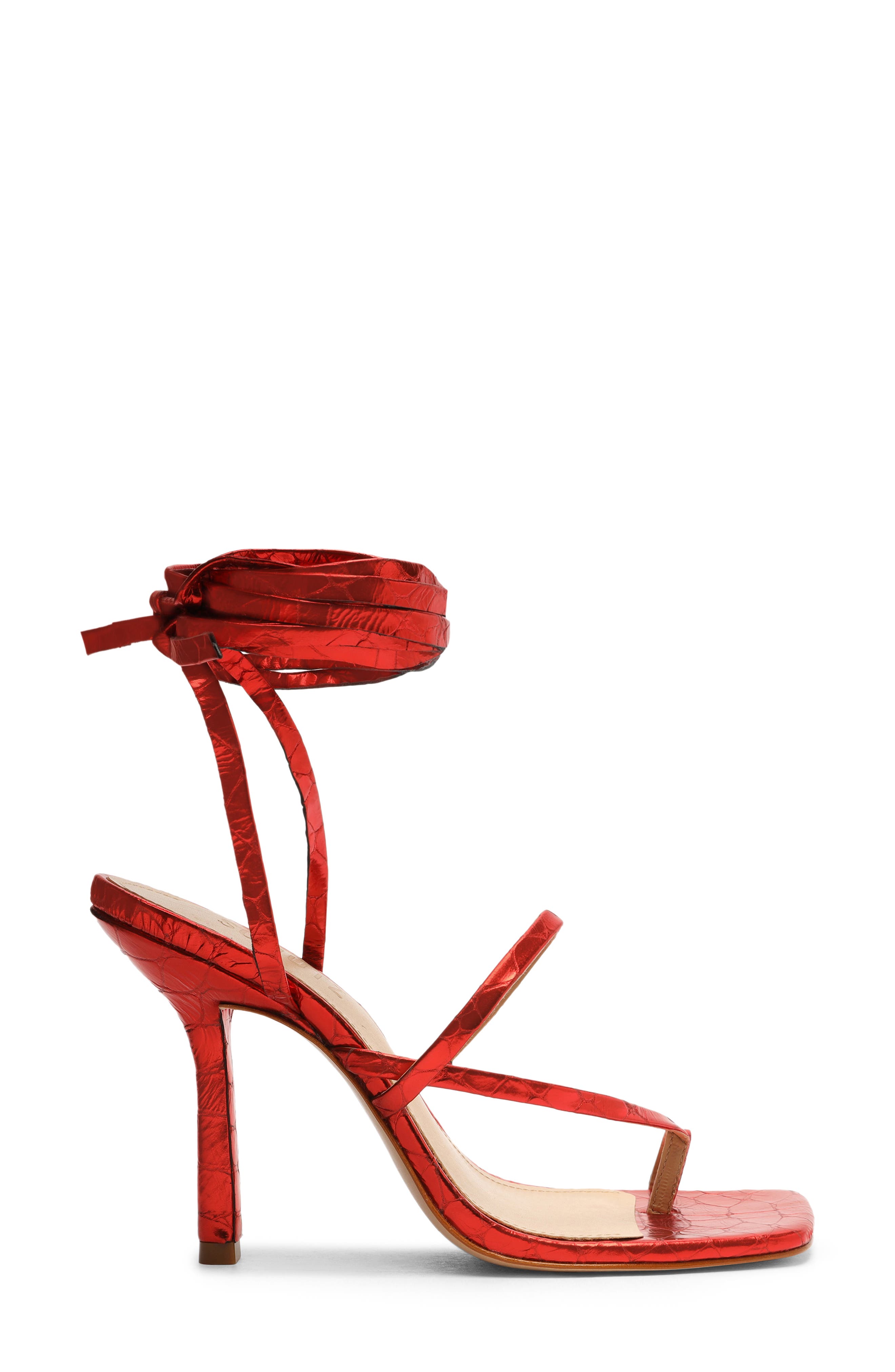 Lily Ankle Tie Sandal, Alternate, color, RED