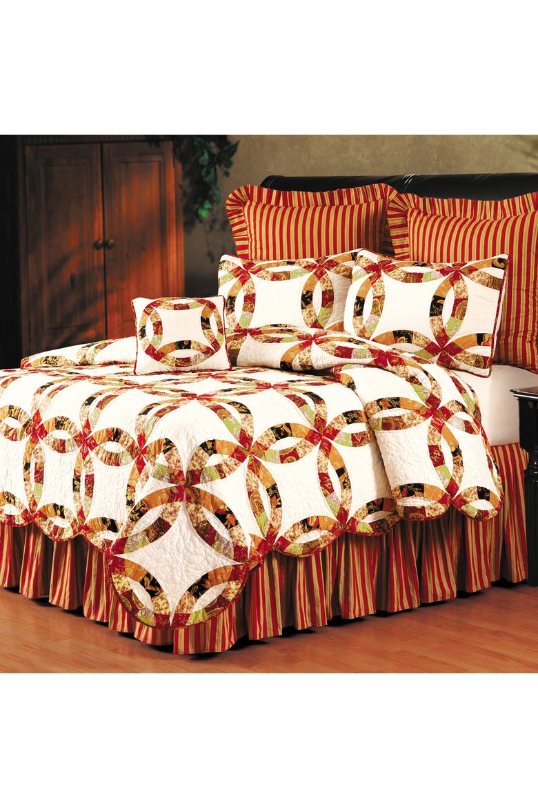 Colleen's Wed Ring Std Pillow Sham, Alternate, color, Red