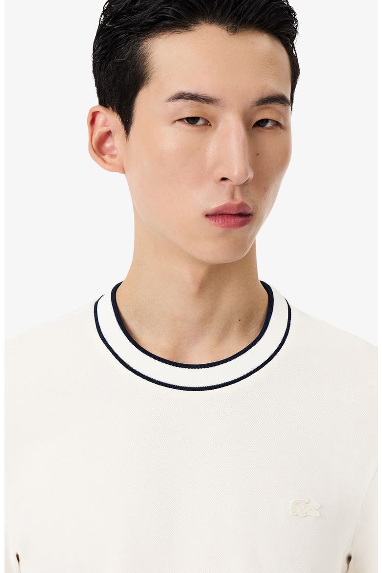 Regular Fit Tipped Piqué Crewneck T-Shirt, Alternate, color, FLOUR