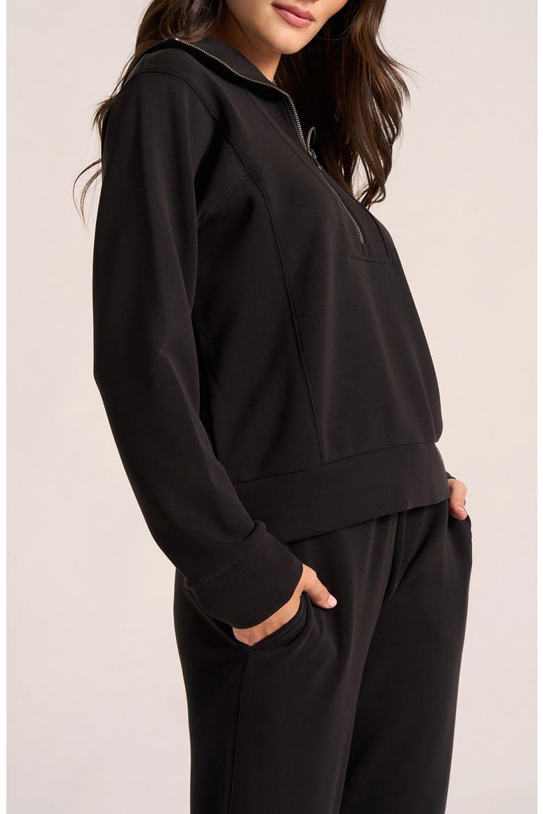 Farrah Half Zip, Alternate, color, BLACK