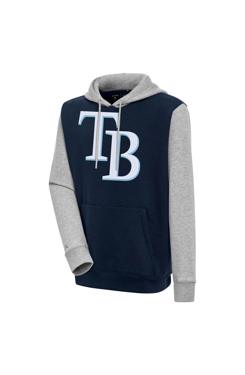 ANTIGUA Men's Antigua  Navy/Heather Gray Tampa Bay Rays Victory Pullover Hoodie, Main, color, 