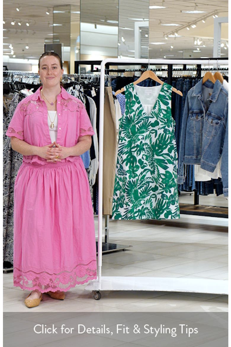 Tropical Print Cotton Shift Dress video