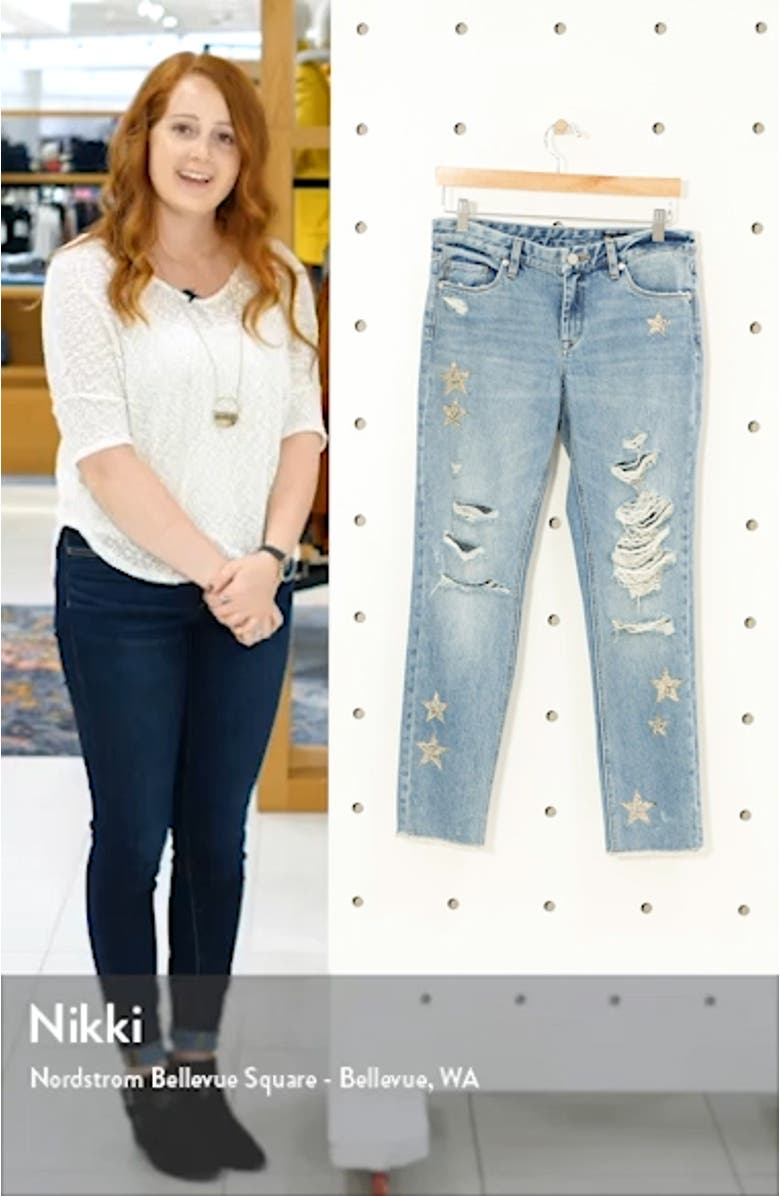 Snake Star Patch Crop Jeans, sales video thumbnail