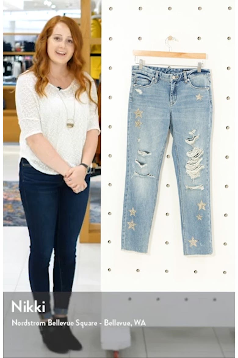 Snake Star Patch Crop Jeans video