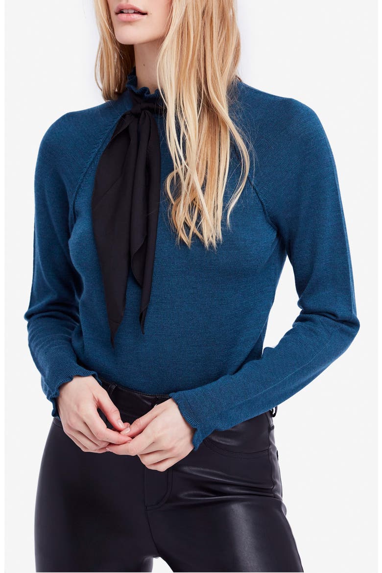 Needle & Thread Merino Wool Sweater, Main, color, DARK TURQUOISE