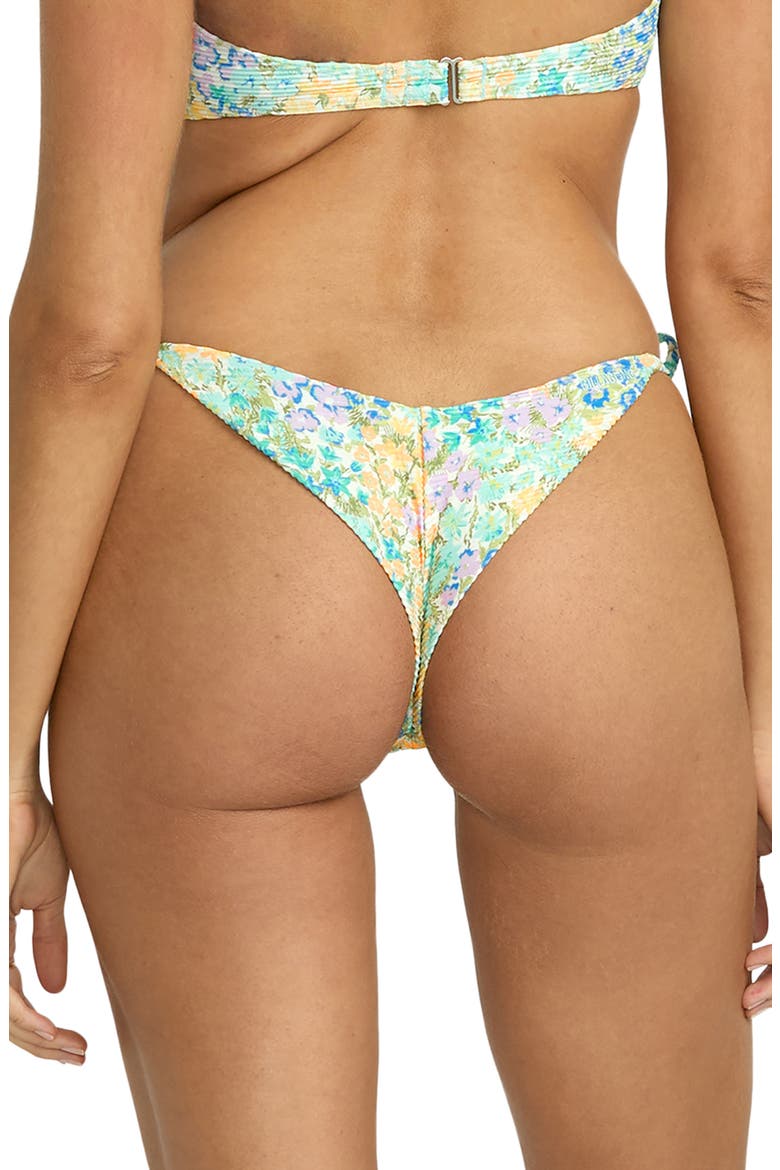 Morning Swell Tanga Side Tie Bikini Bottoms, Alternate, color, TURQUOISE MULTI