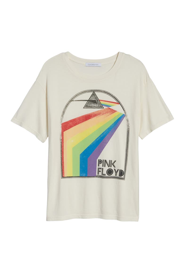 Pink Floyd Retro Rainbow Boyfriend Graphic Tee, Alternate, color, STONE VINTAGE