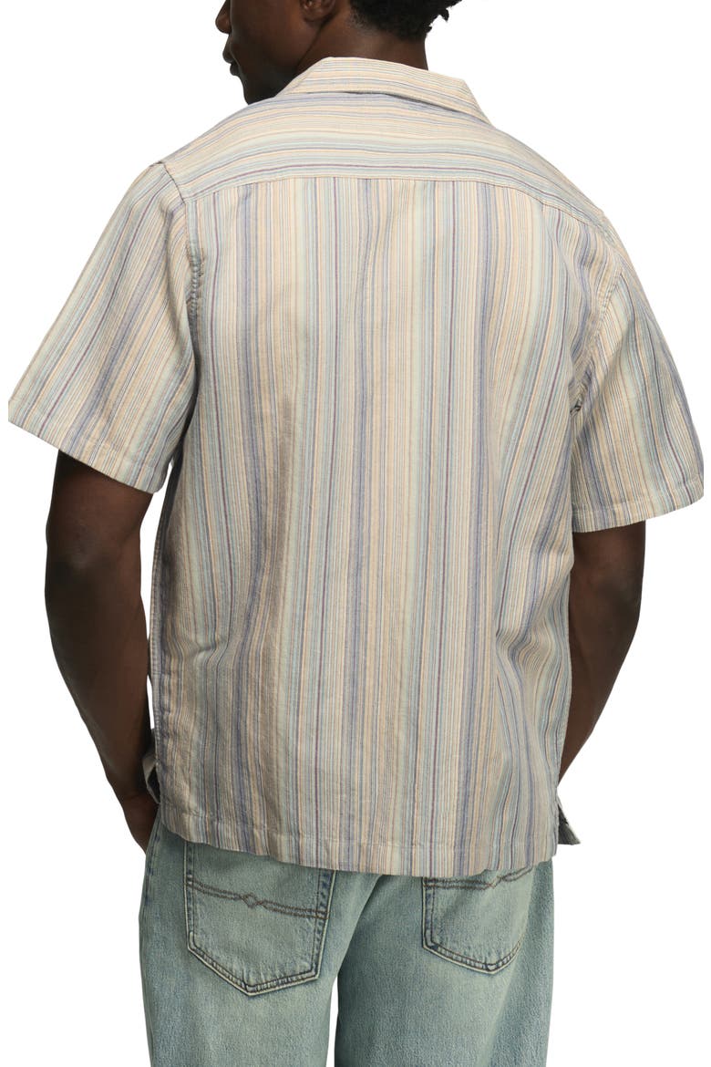 Stripe Cotton Camp Shirt, Alternate, color, BLUE MULTI