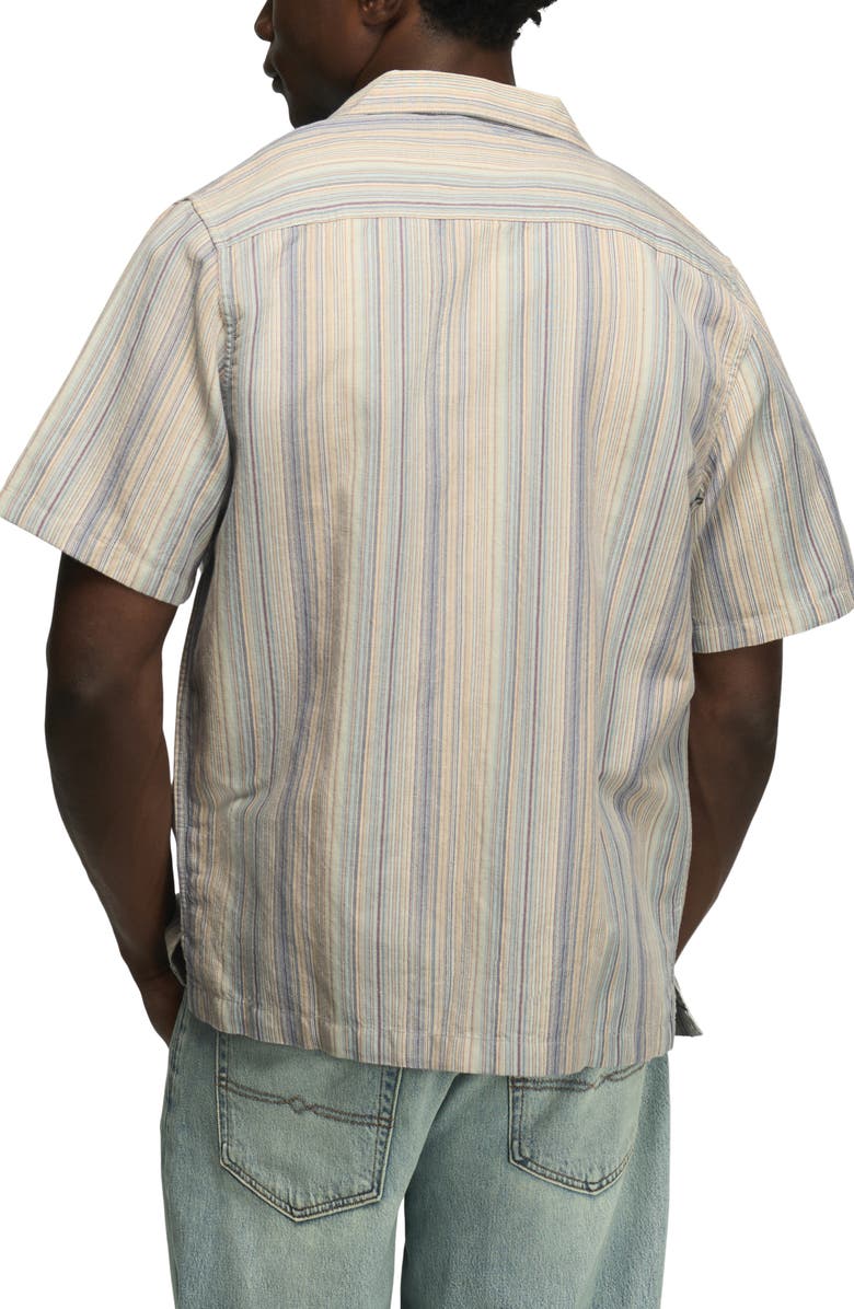 Lucky Brand Stripe Cotton Camp Shirt, Alternate, color, Blue Multi