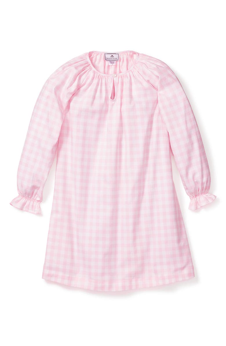 Petite Plume Delphine Gingham Nightgown, Main, color, Pink