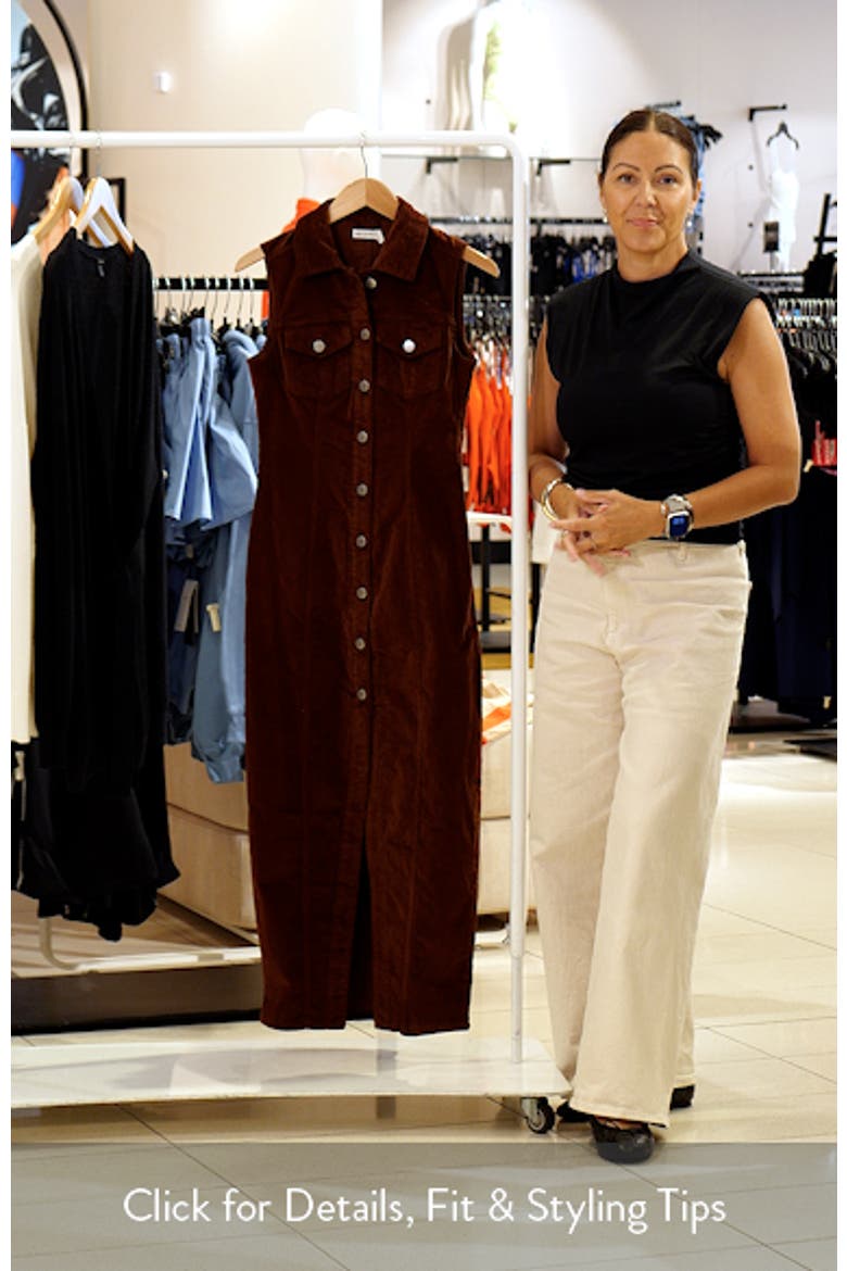 Sleeveless Stretch Corduroy Dress video