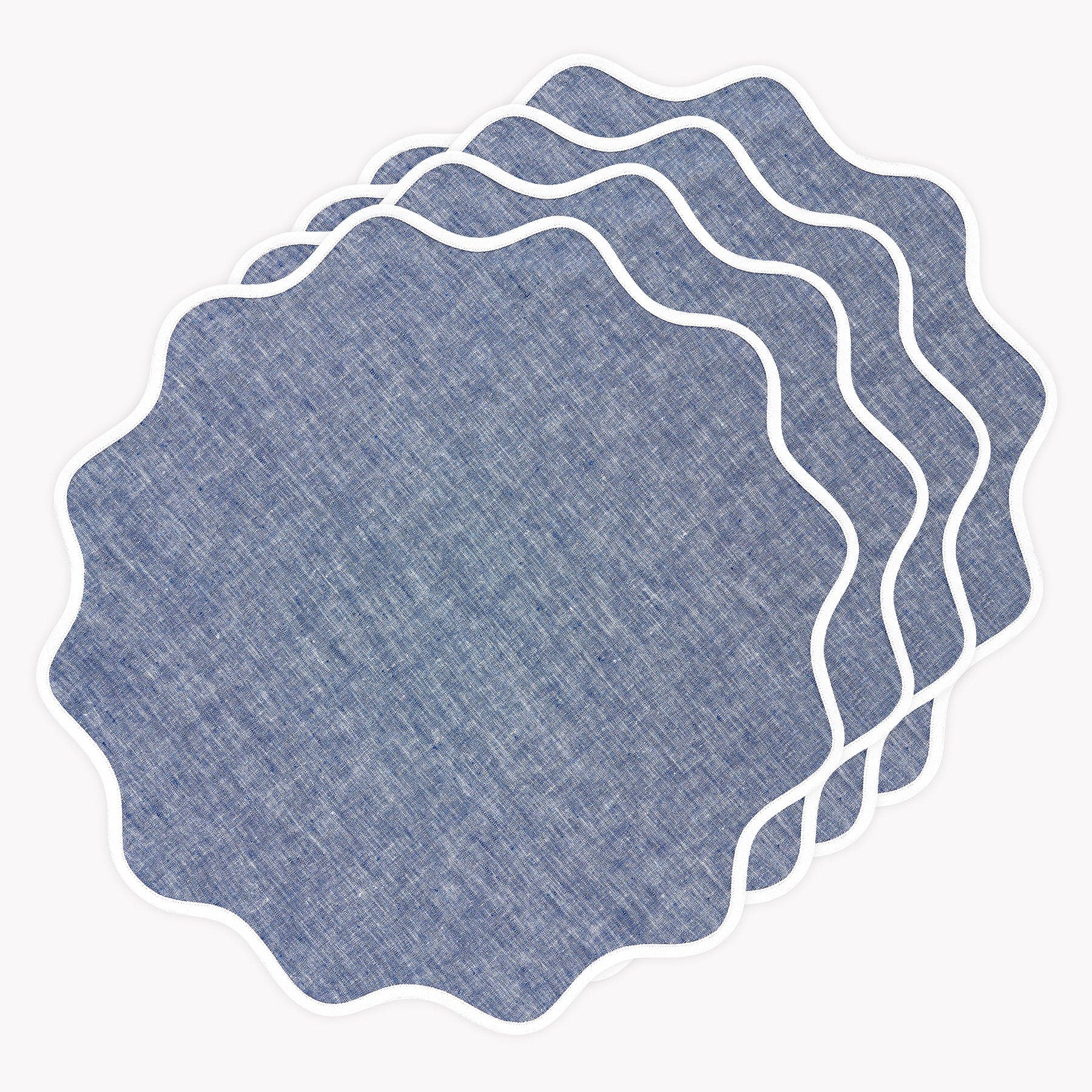 White and Chambray Indigo