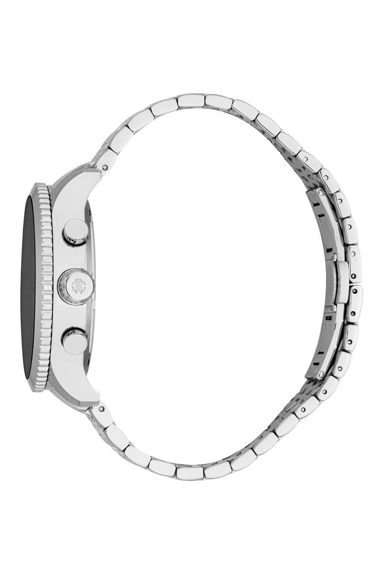Stile Chronograph Bracelet Watch, 44mm, Alternate, color, BLACK SILVER
