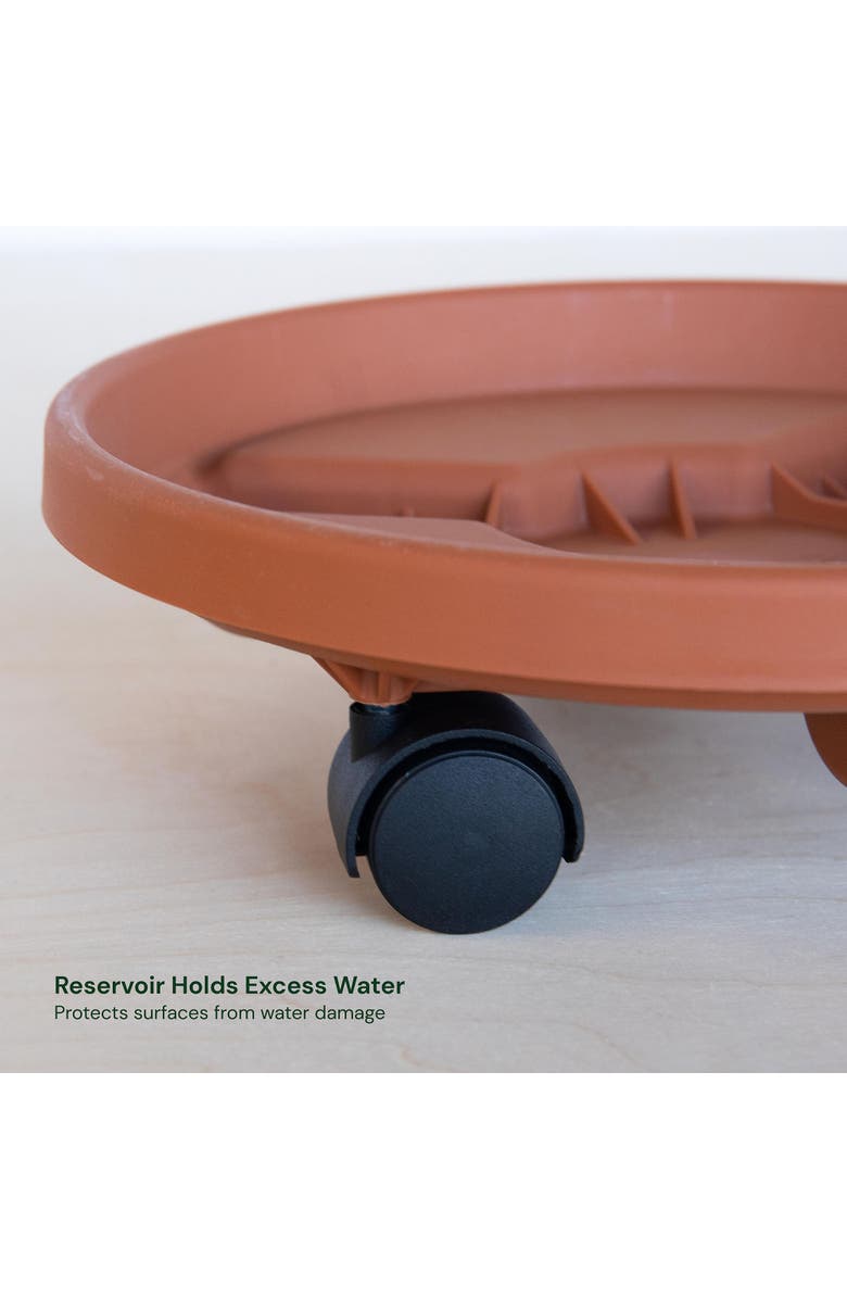 Bloem Fiskars 95124C Round Plant Caddy For 16Inch To 20Inch Planters Clay, Alternate, color, Brown