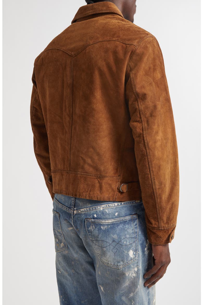 Alston Roughout Leather Jacket, Alternate, color, BROWN