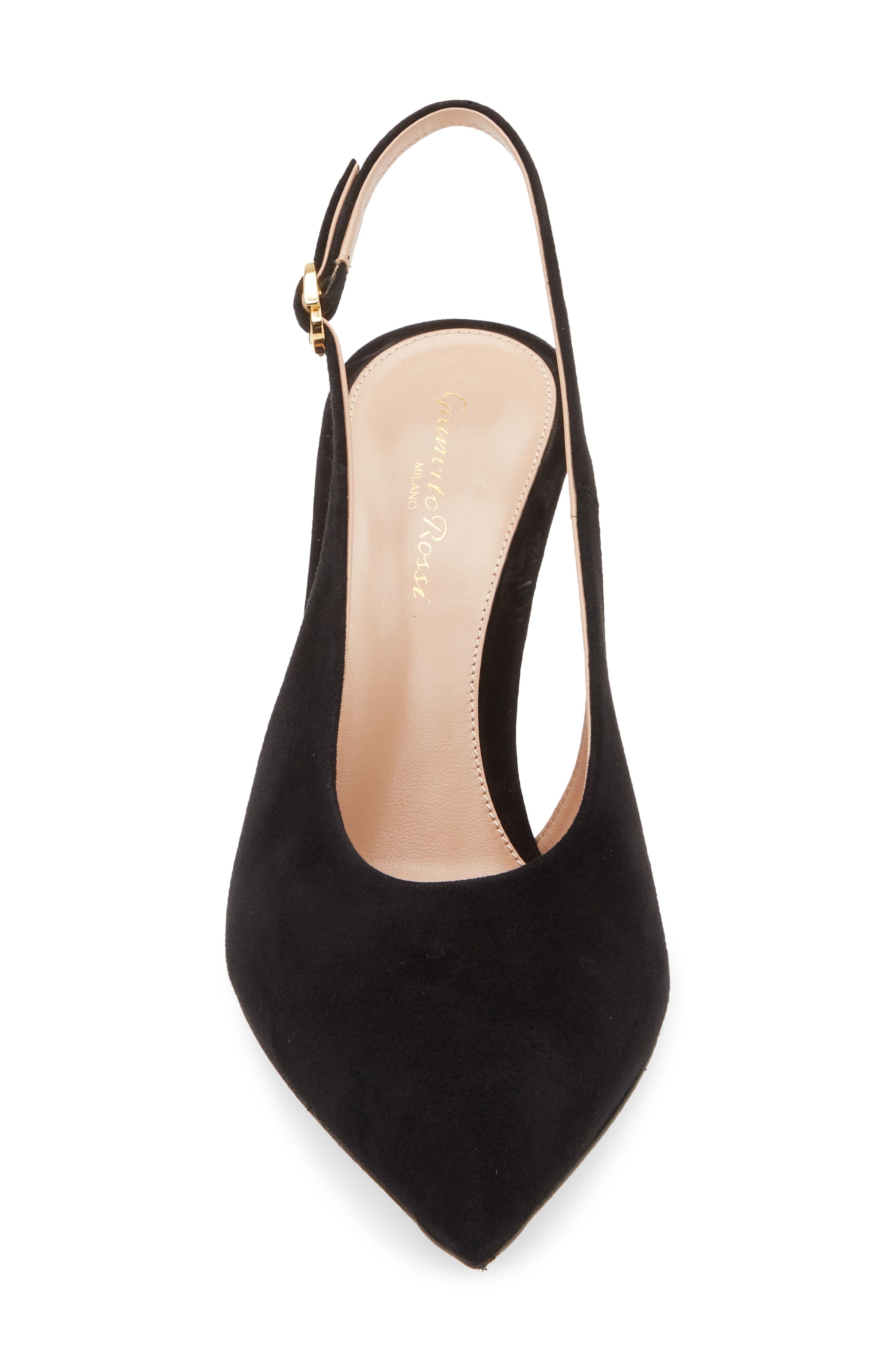 Suede Slingback Pump, Alternate, color, BLACK