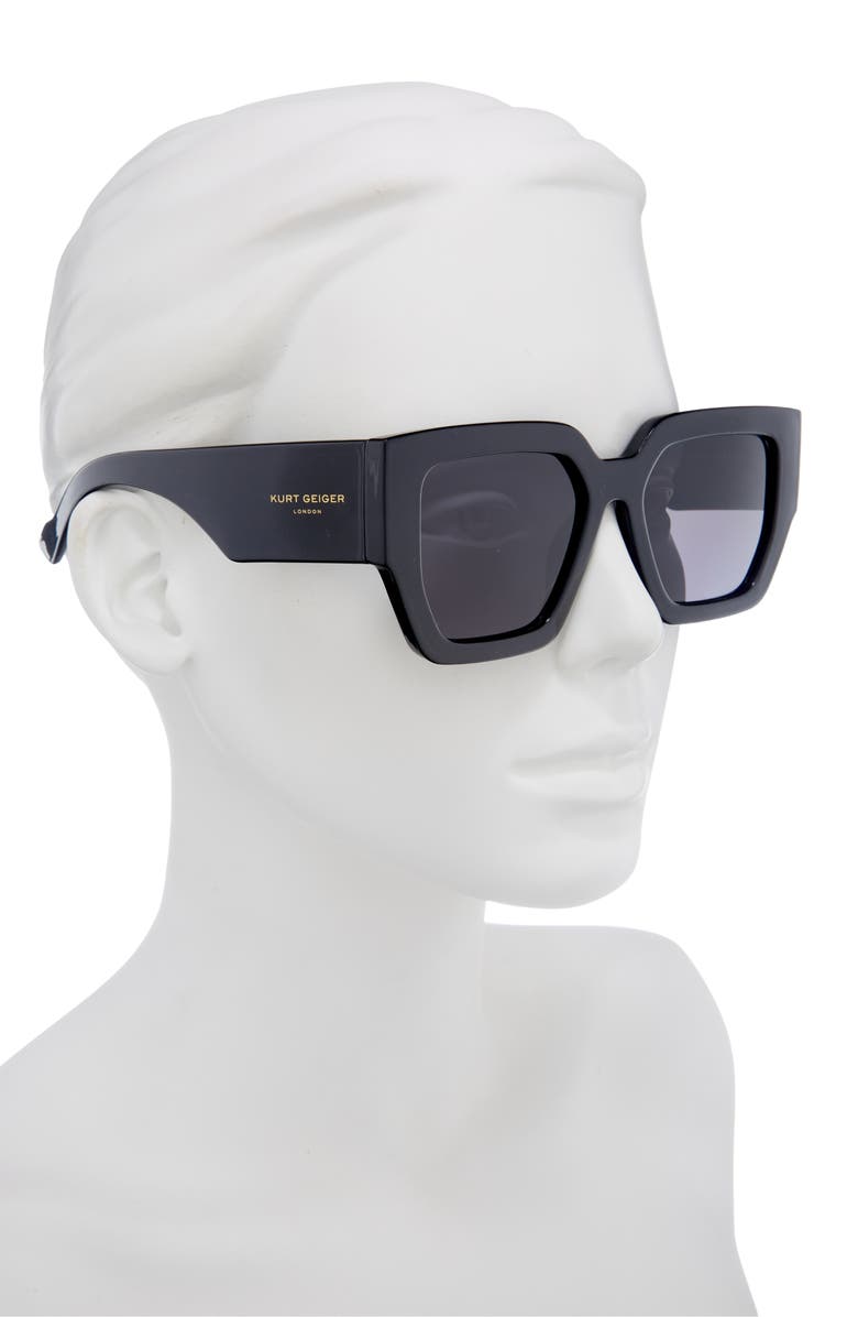 Kurt Geiger London 55mm Square Sunglasses, Alternate, color, Black