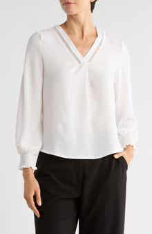 PATRIZIA LUCA Needle Lace V-Neck Top