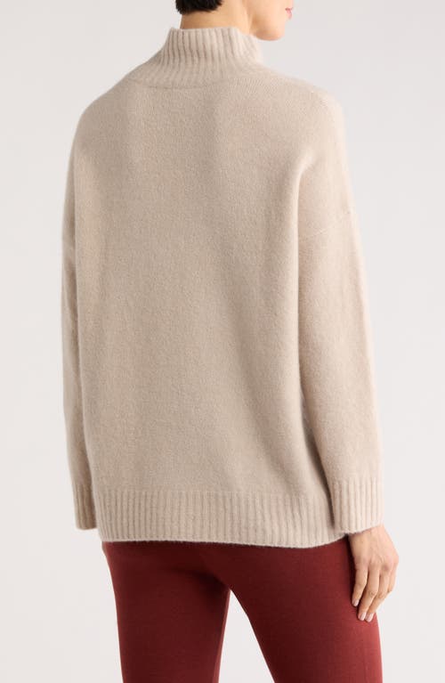 Eileen Fisher Cashmere Blend Bouclé Turtleneck Sweater In Neutral