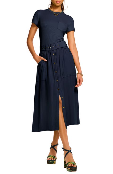 Sylvie Mixed Media Cotton Blend Dress