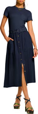 Ramy Brook Sylvie Mixed Media Cotton Blend Dress
