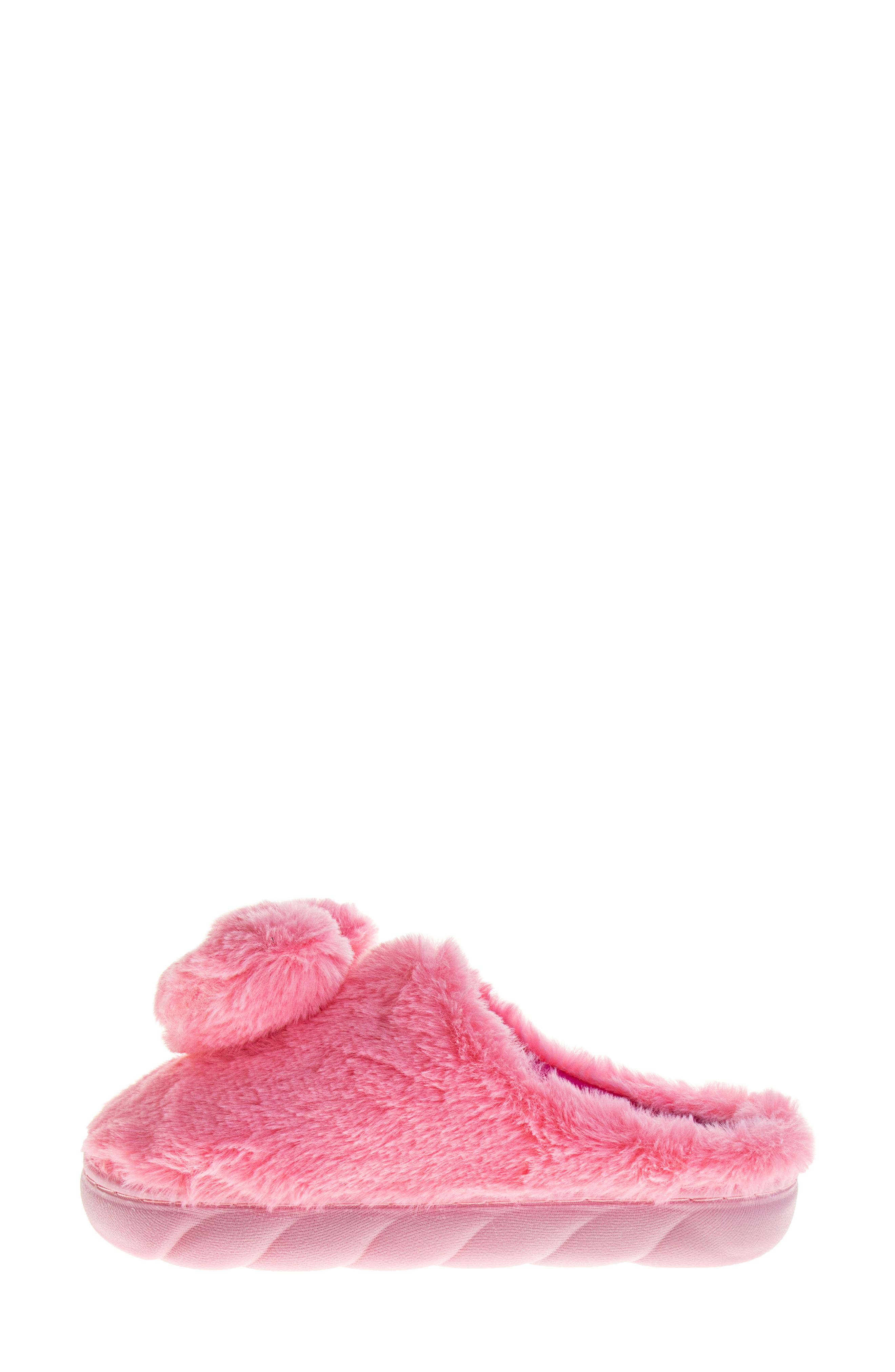 JOSMO Kids' Sweethearts Conversation Heart Faux Fur Slipper, Alternate, color, Pink