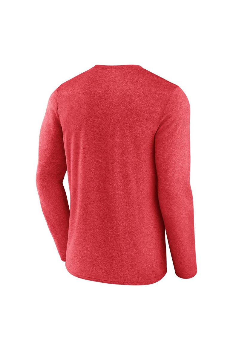 Men's Fanatics Heather Red Washington Capitals Sweep Iconic Synthetic Long Sleeve T-Shirt, Alternate, color, Heather Red