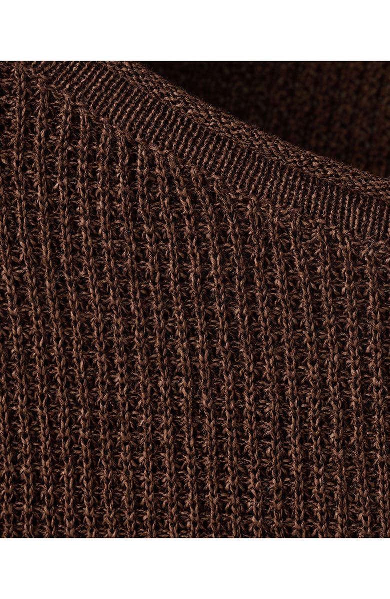 MANGO Asymmetric Rib Sweater, Alternate, color, Chocolate