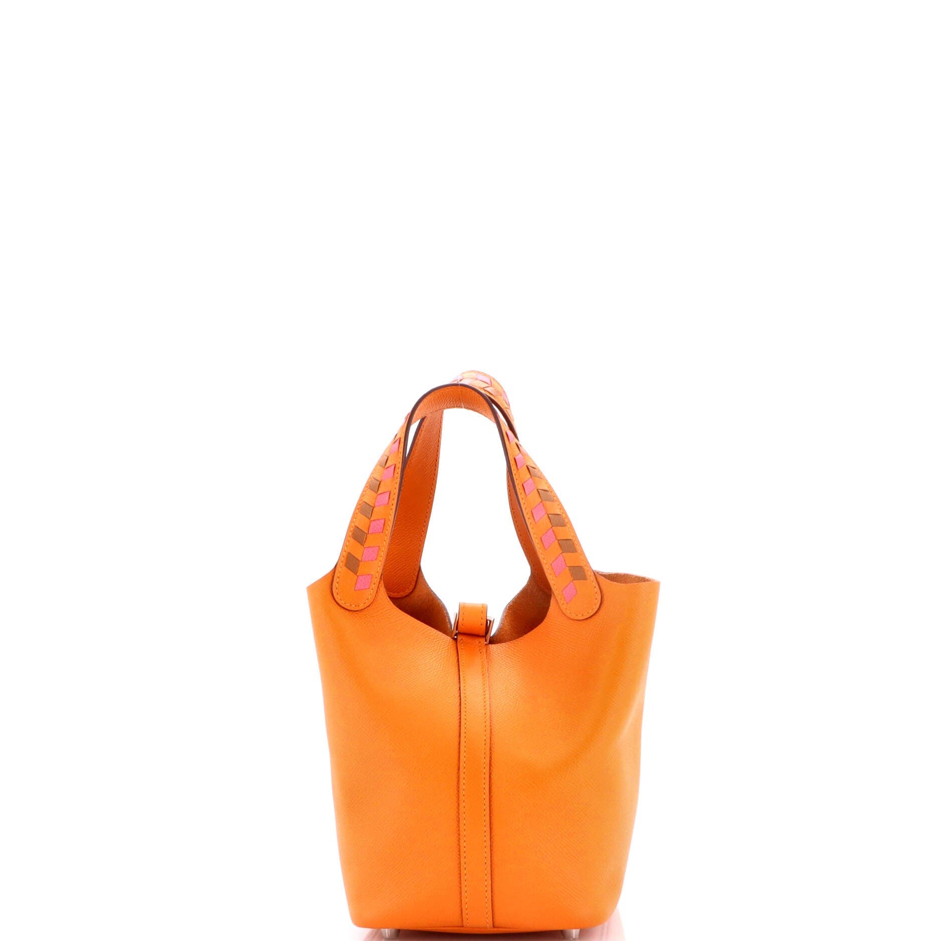 Picotin Lock Bag Tressage Epsom PM, Alternate, color, Orange