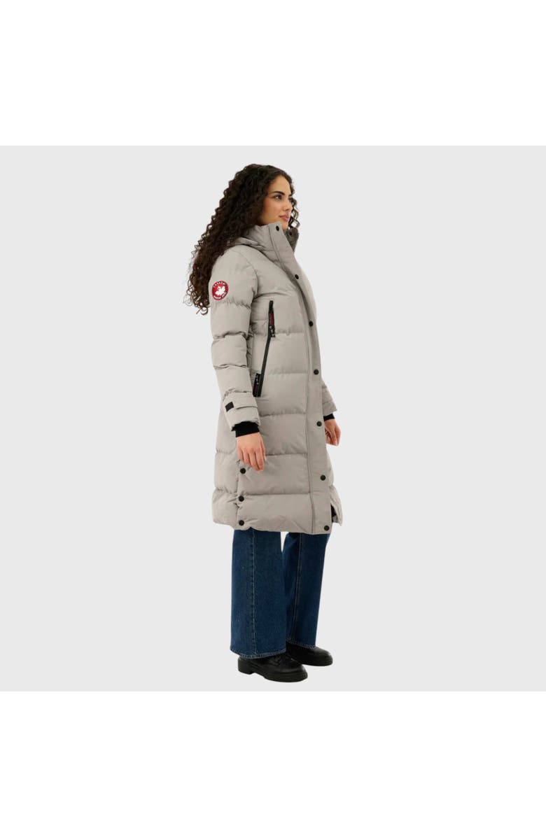 CANADA WEATHER GEAR Quilted Maxi Long Jacket, Alternate, color, Stone