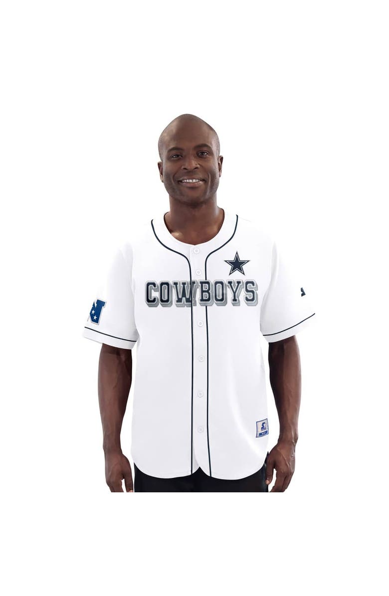 STARTER Men's G-III Sports by Carl Banks  White Dallas Cowboys Relay Baseball Jersey, Main, color, White
