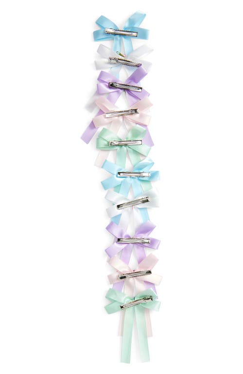 Capelli New York Kids' 10-pack Rose Bow Clips In Pink Pale Multi