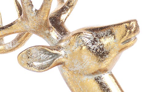 Zodax Sitting Deer Figurine In Gold