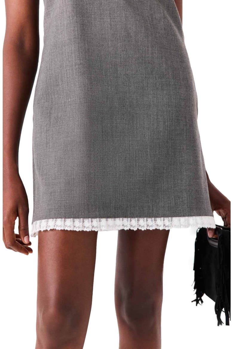 Short tailored dress with lace, Alternate, color, Grey