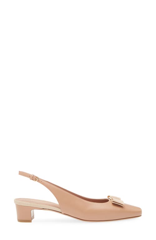 Ferragamo Rivada Slingback Pump In Beige