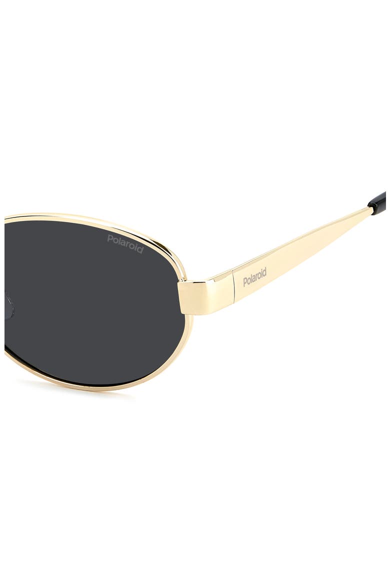 55mm Polarized Oval Sunglasses, Alternate, color, GOLD/ GREY PZ