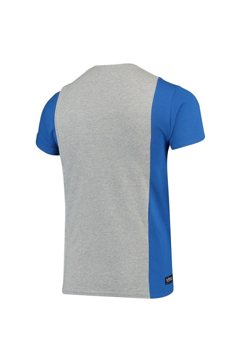 Men's Refried Apparel Gray/Royal Indianapolis Colts Sustainable Upcycled Split T-Shirt, Alternate, color, Gray