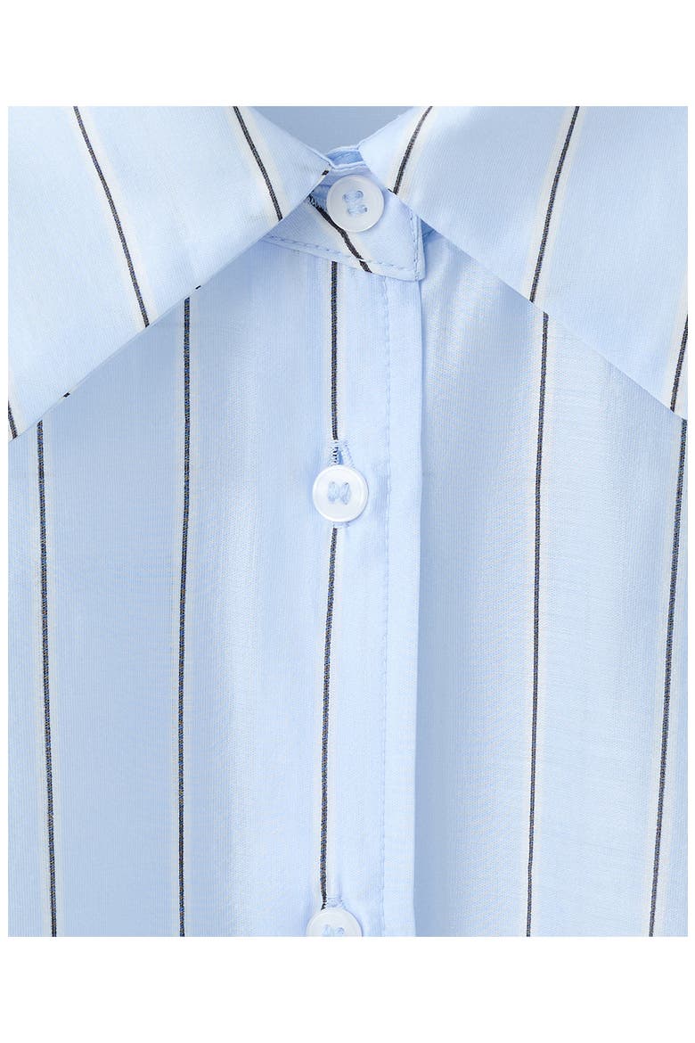 Stripe Sheer Button-Up Shirt, Alternate, color, SKY BLUE