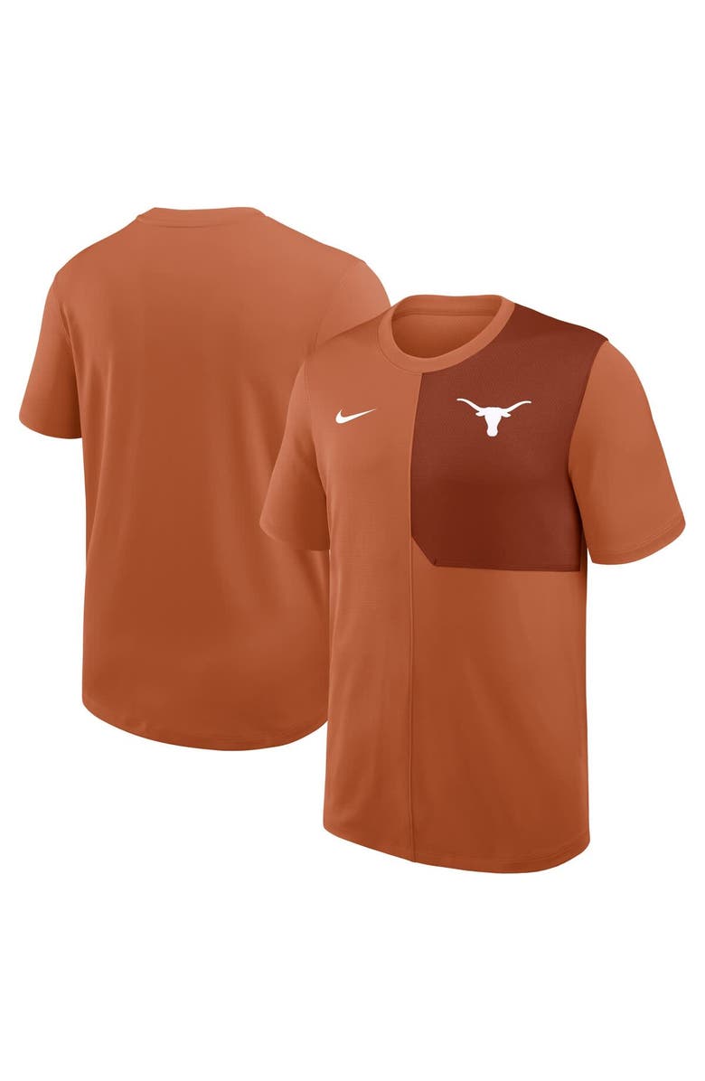 Nike Men's Nike Texas Orange Texas Longhorns 2025 Sideline UV Performance Coach T-Shirt, Main, color, 