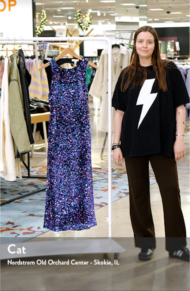 Sequin Open Back Midi Dress, sales video thumbnail