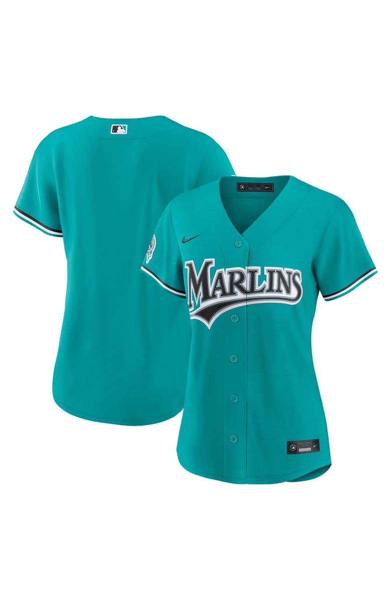 Nike Women's Nike Teal Miami Marlins Alternate Stadium Jersey, Main, color, Teal