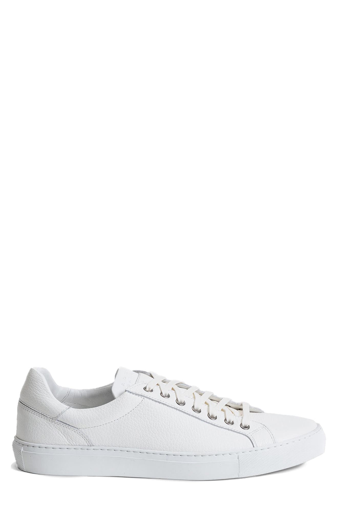 Terrence Low Top Leather Sneaker, Alternate, color, WHITE