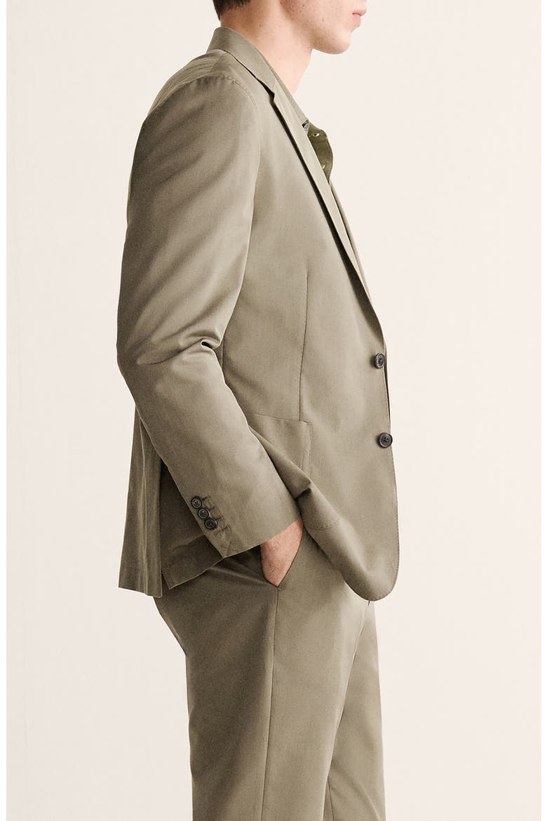 Slim Fit Cotton & Wool Jacket, Alternate, color, KHAKI GREEN