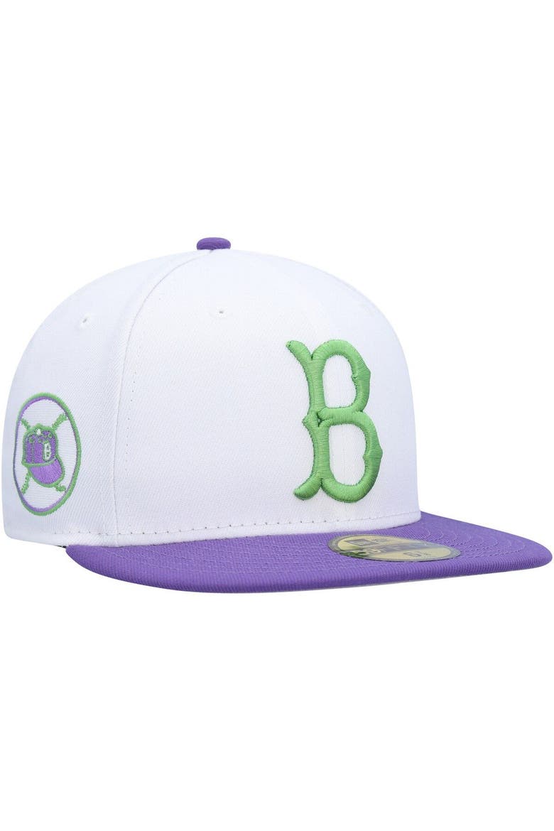 Men's New Era White Brooklyn Dodgers  Side Patch 59FIFTY Fitted Hat, Main, color, White