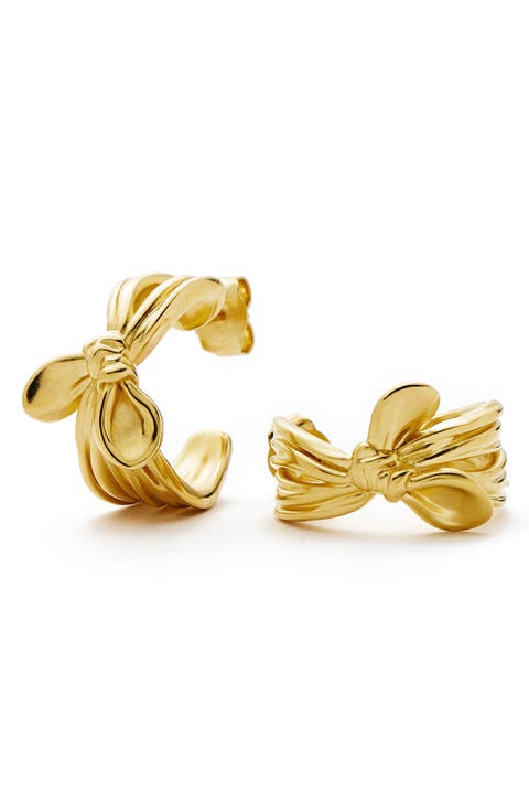 Mark Gong Bow Hoop Earrings