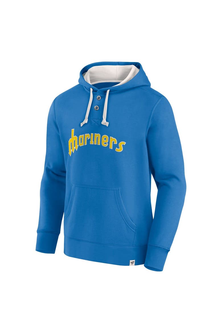 Men's Fanatics Branded Royal Seattle Mariners Plan for Adversity Henley Fleece Pullover Hoodie, Alternate, color, Royal