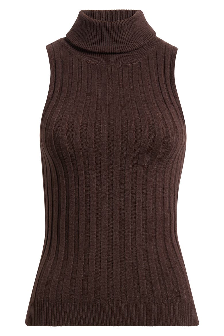 Ben Sleeveless Turtleneck Sweater, Main, color, CHOCOLATE
