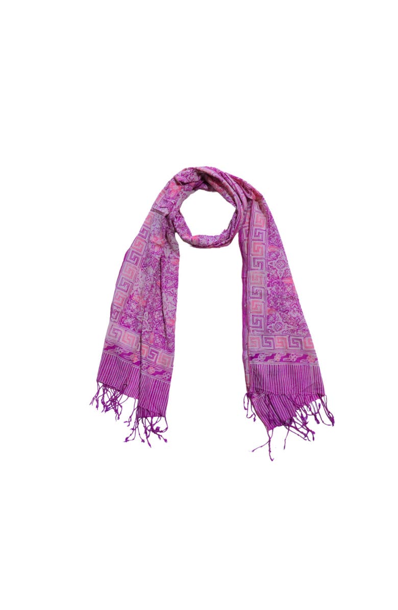 Kasih Co-op Handmade Batik Scarf, Main, color, Lavender Love