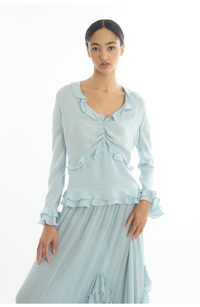 SECRET MISSION Sander Blouse, Alternate, color, Powder Blue